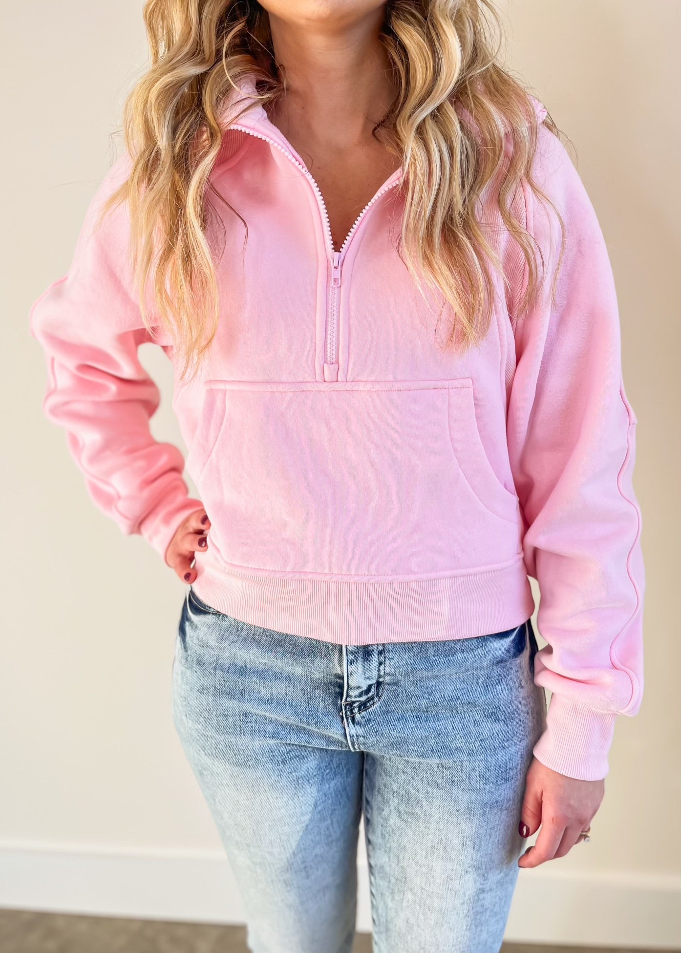 Pink Scuba Half Zip Pullover – Kate's Collection
